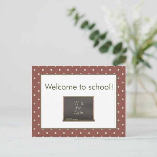 Blackboard Welkom bij School Briefkaart (Staand voorkant)