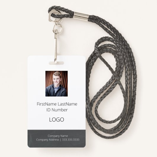 Blackboard werknemer ID-badge met barcode Badge (Voorkant met draagriem)