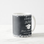 Blackboard & White Lace Afstuderen Coffee Mok (Voorkant rechts)