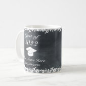 Blackboard & White Lace Afstuderen Coffee Mok (Voorkant links)