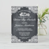 Blackboard & White Lace Afstuderen Drive by Parade Kaart (Staand voorkant)