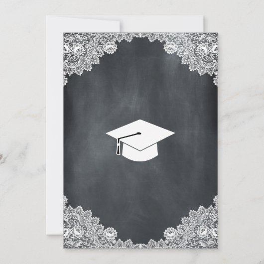 Blackboard & White Lace Afstuderen Drive by Parade Kaart (Achterkant)