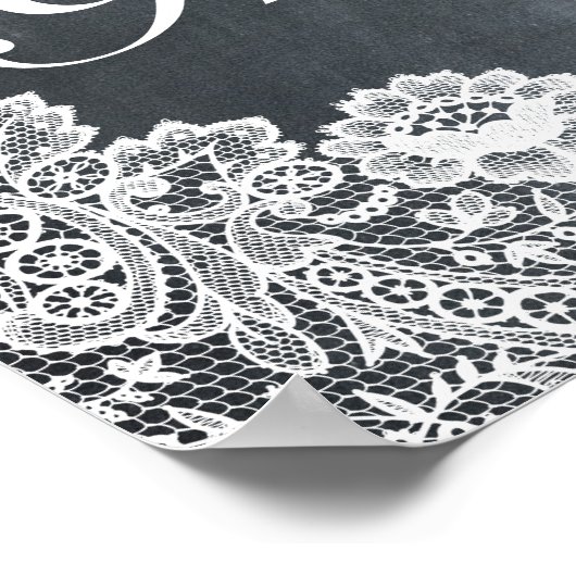 Blackboard White Lace Afstuderen Photo Prop Lijst Poster (Hoek)