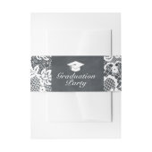 Blackboard & White Lace Graduope Party-envelop Uitnodigingen Wikkel (Voorkant Voorbeeld)