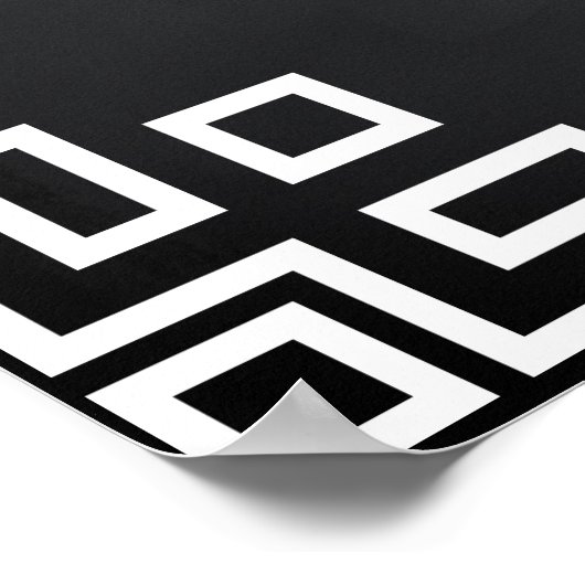 Blackboard Wirl White Border Wedparty Sign Poster (Hoek)