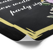 Blackboard Wirl White Border Wedparty Sign Poster (Hoek)