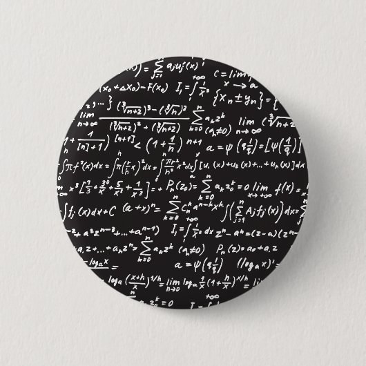 Blackboard Wiskunde-vergelijkingen Ronde Button 5,7 Cm (Voorkant)