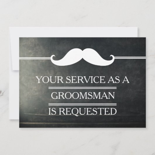 Blackboard Your Service als Groomsman-aanvraag Kaart (Voorkant)