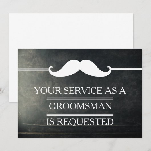 Blackboard Your Service als Groomsman-aanvraag Kaart (Voorkant / Achterkant)