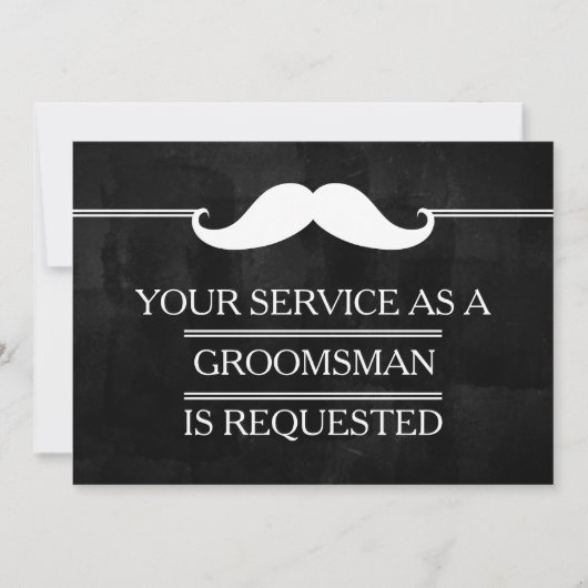 Blackboard Your Service als Groomsman-aanvraag Kaart (Voorkant)