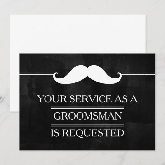 Blackboard Your Service als Groomsman-aanvraag Kaart (Voorkant / Achterkant)