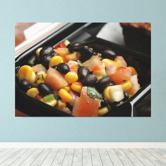 Blackboon en Corn Salad Canvas Afdruk (Insitu (Houten vloer))