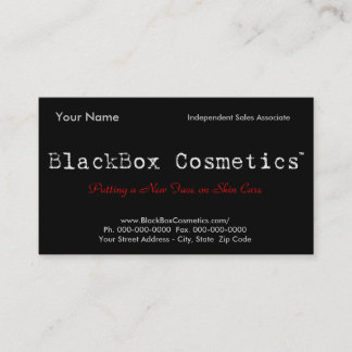 BlackBox Cosmetics, Independent Sales Associ... Visitekaartje