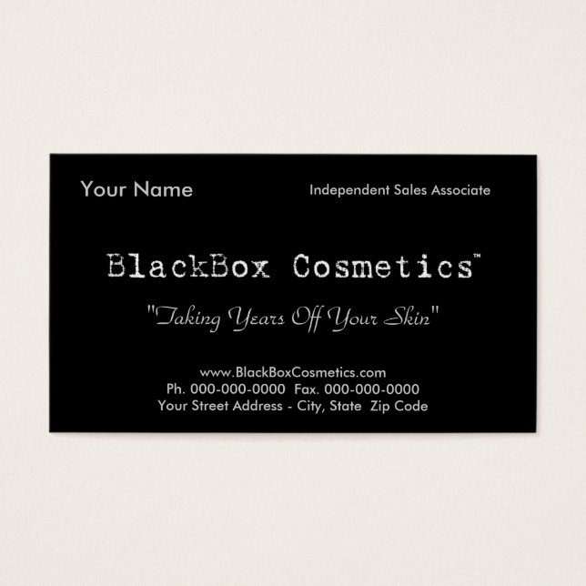 BlackBox Cosmetics, Independent Sales Associ... Visitekaartjes (Voorkant)