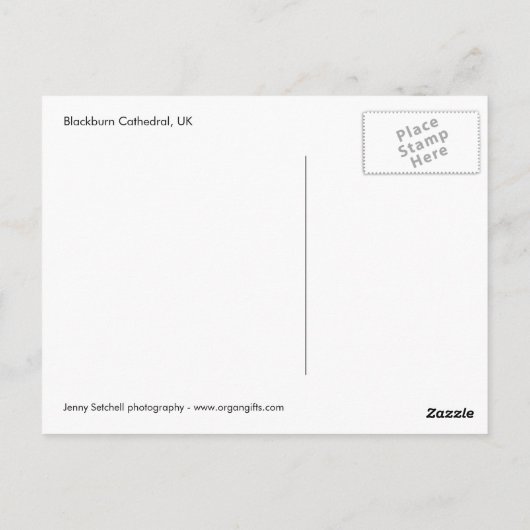 Blackburn Cathedral, Brits briefkaart (Achterkant)