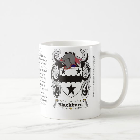 Blackburn, de oorsprong, de betekenis en de crest koffiemok (Rechts)