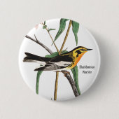 Blackburnian Warbler, Audubon, Wildlife Birder, Ronde Button 5,7 Cm (Voorkant)