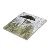 Blackburnian Warbler Bird Regenachtige Keramische  Tegeltje (Zijkant)