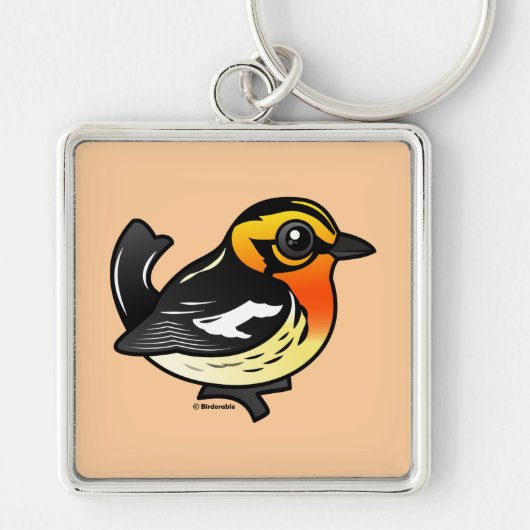 Blackburnian Warbler Sleutelhanger (Voorkant)