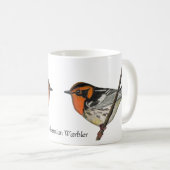 Blackburnian Warbler Witte Koffie Cup Koffiemok (Voorkant rechts)