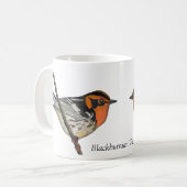 Blackburnian Warbler Witte Koffie Cup Koffiemok (Voorkant links)