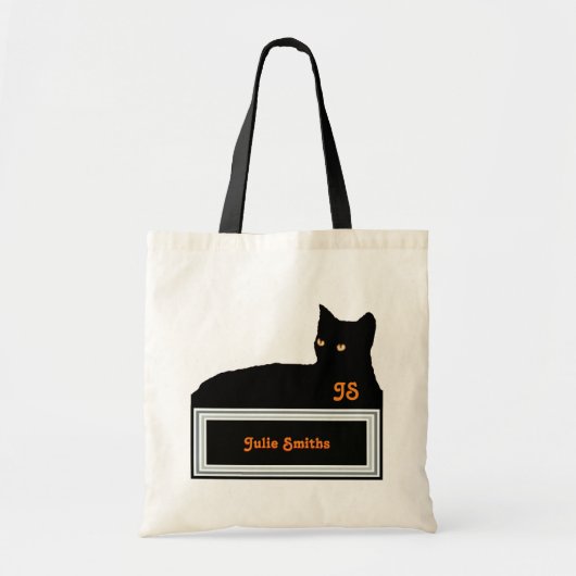 BlackCat / gepersonaliseerd Tote Bag (Voorkant)