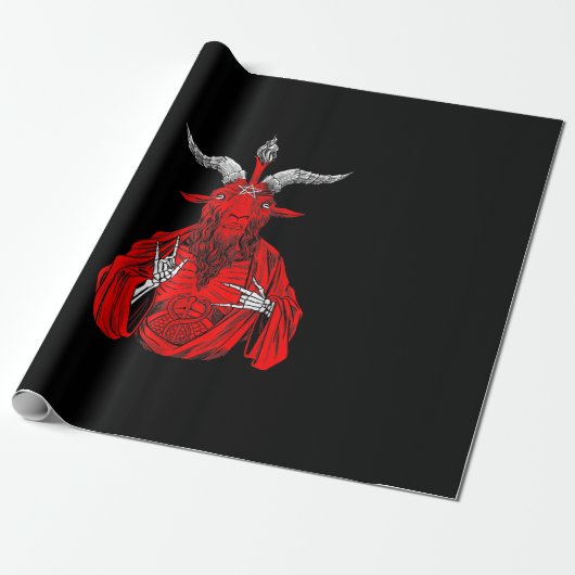 Blackcraft Antichrist Goat Satan Baphomet Cadeaupapier (Uitgerold)