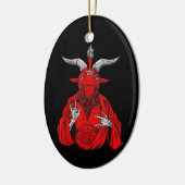 Blackcraft Antichrist Goat Satan Baphomet Keramisch Ornament (Links)