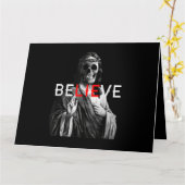 Blackcraft Antichrist Jesus Skull Believe Satan bi Kaart (Gele Bloem)