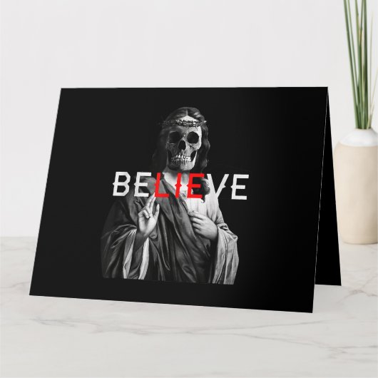 Blackcraft Antichrist Jesus Skull Believe Satan bi Kaart (Voorkant)