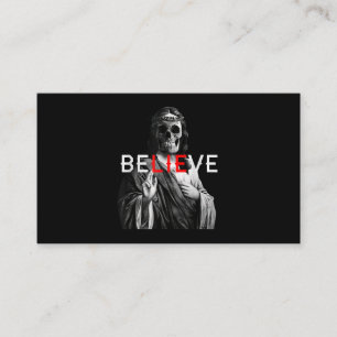 Blackcraft Antichrist Jesus Skull Believe Satan bi Visitekaartje