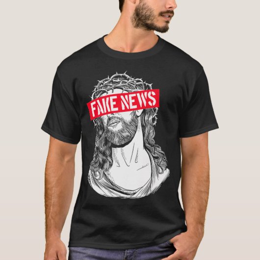 Blackcraft AntiChristian Fake News Funny Jesus Ath T-shirt (Voorkant)