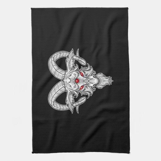 Blackcraft Cool Baphomet Black Goat Satan Gift Theedoek (Verticaal)