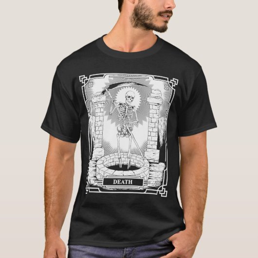 Blackcraft Witchy Skeleton Death the Grim Reaper T T-shirt (Voorkant)