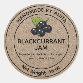 BlackCurrant Jam Jelly Jar Label Kraft-papierstijl