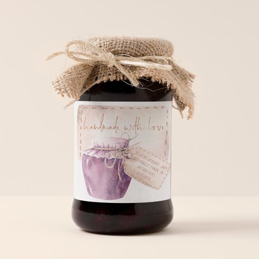 Blackcurrant Jam Label Homemade met liefdesnaam