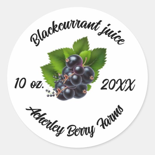 Blackcurrant sap stickers voor potjes (Voorkant)