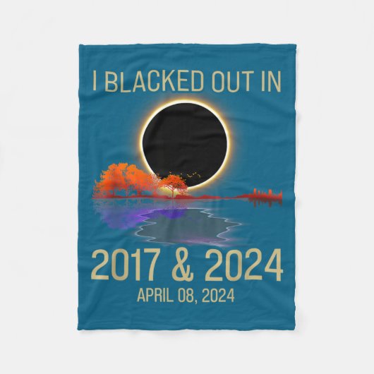 Blacked Out 2017 Total Solar Illustration Fleece Deken (Voorkant)
