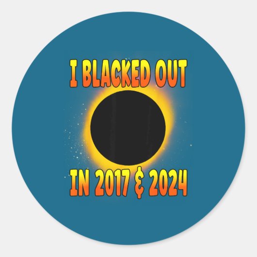 Blacked Out 2017 Total Solar Ronde Sticker (Voorkant)