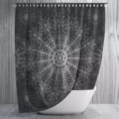 Blackened Sparkling bloemenkunst Douchegordijn