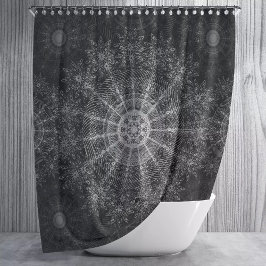 Blackened Sparkling bloemenkunst Douchegordijn