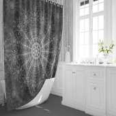 Blackened Sparkling bloemenkunst Douchegordijn