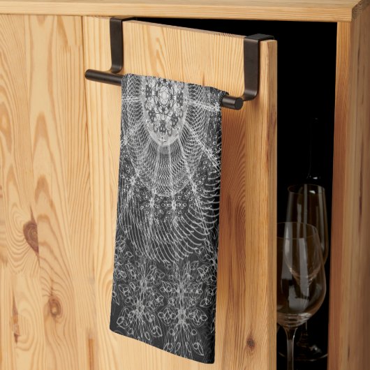 Blackened Sparkling bloemenkunst Theedoek (Derde Gevouwen)