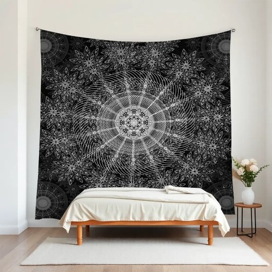 Blackened Sparkling bloemenkunst Wandkleed