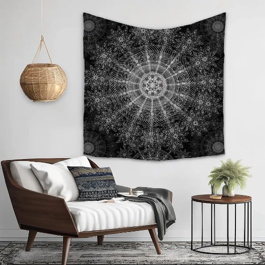 Blackened Sparkling bloemenkunst Wandkleed