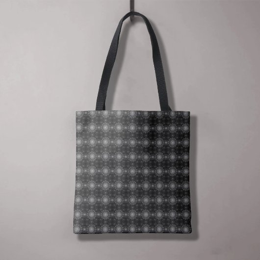 Blackened sprankelende bloemenkunst tote bag