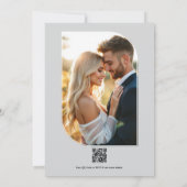 Blackened Teal, Mist Blue & Pearl White Wedding Kaart (Achterkant)