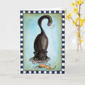 Blackest Cats - Wenskaart Kaart (Gele Bloem)