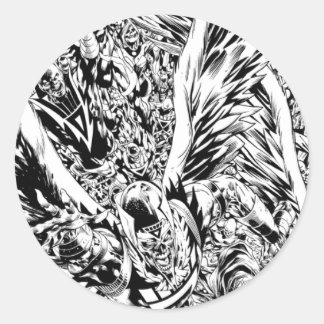 Blackest Night Group-verf - zwart en wit Ronde Sticker