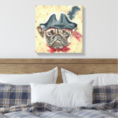 Blackface de Pug Piraat Ingepakt Canvas Afdruk (Insitu (Slaapkamer))